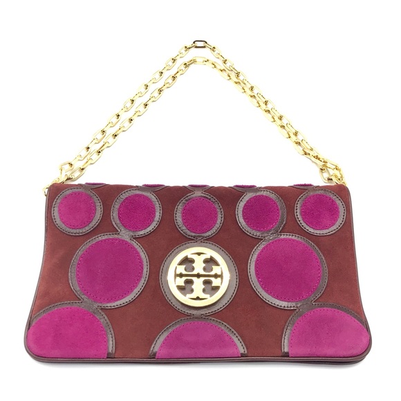 Tory Burch Handbags - Tory Burch Shoulder Clutch - Burgundy Luxury Bag